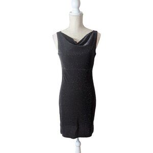 Cleo Petites Metallic Knit Sparkle Dress